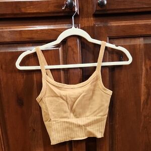 Nikibiki Tan Ribbed Crop Top